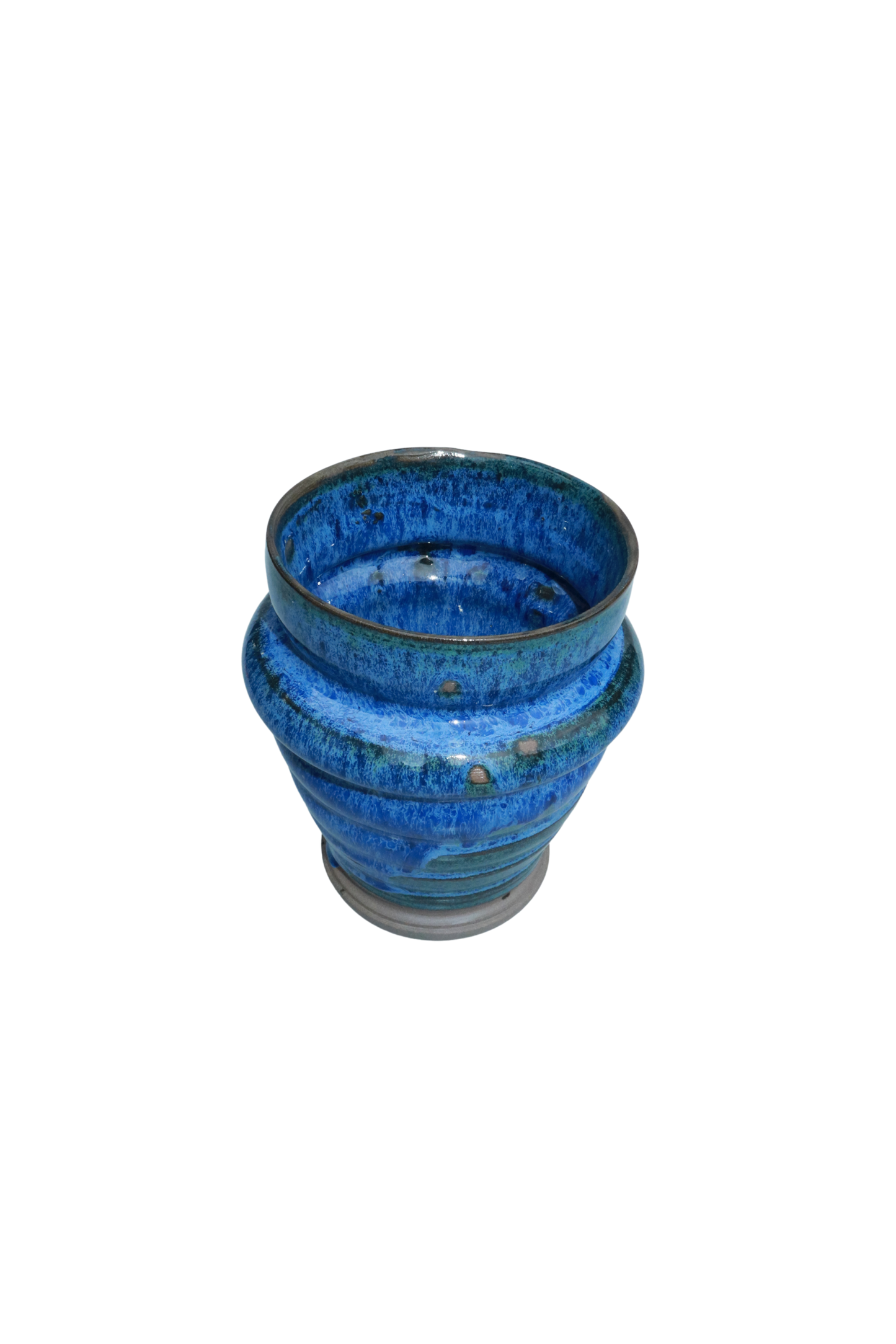 Mini Ribbed Vase – Ocean Blue