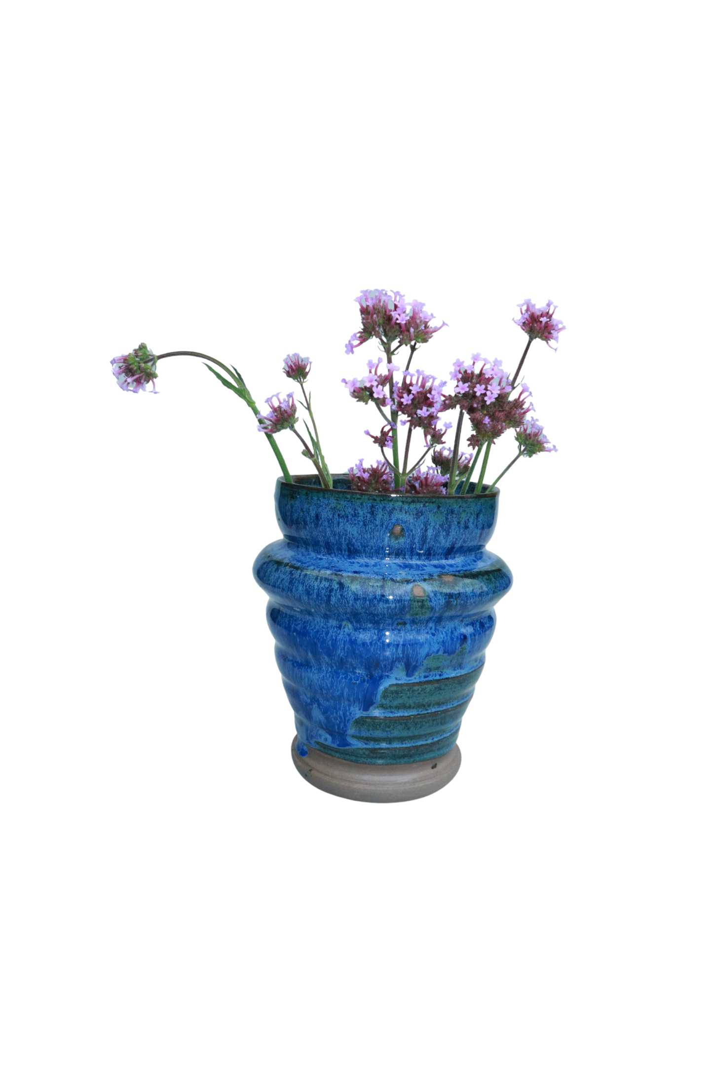 Mini Ribbed Vase – Ocean Blue