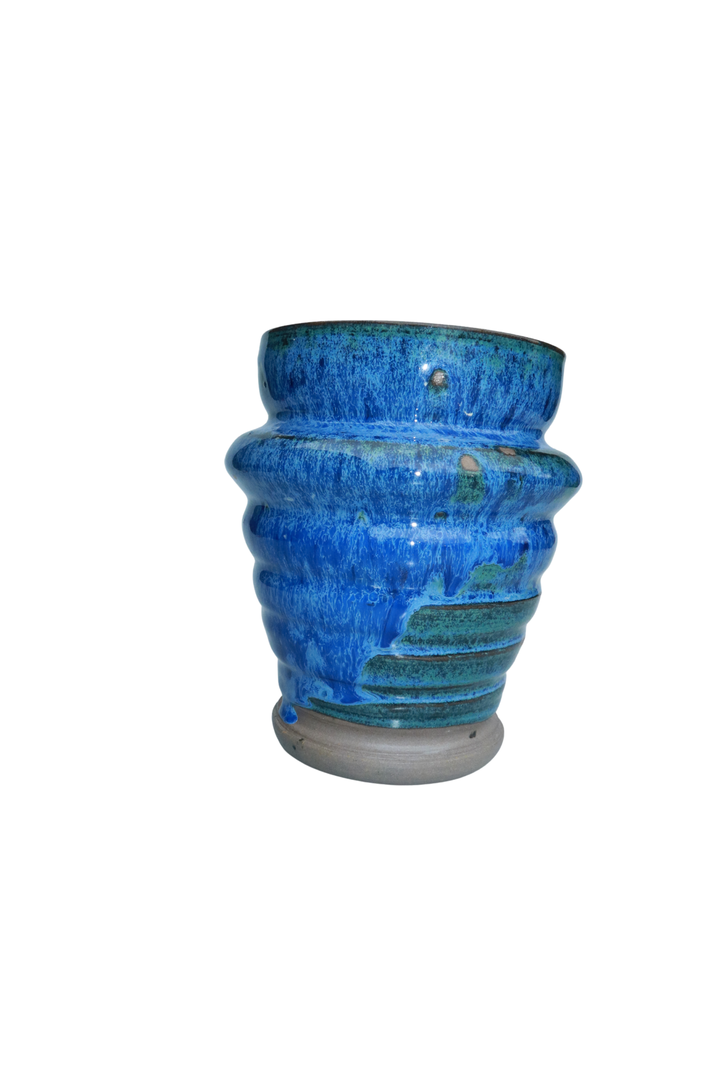 Mini Ribbed Vase – Ocean Blue
