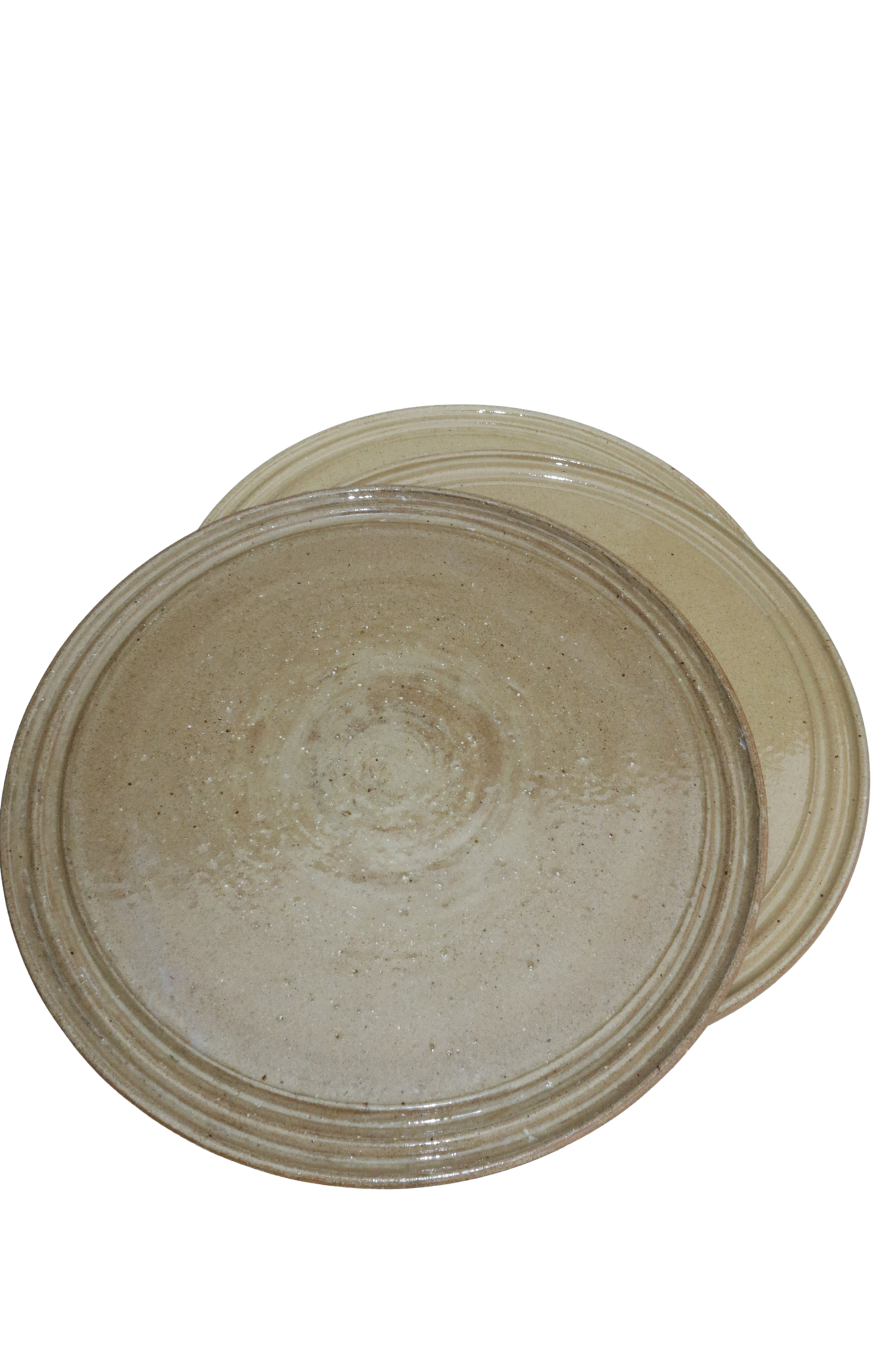 Ribbed Serving Plate – Sand - Set van 4